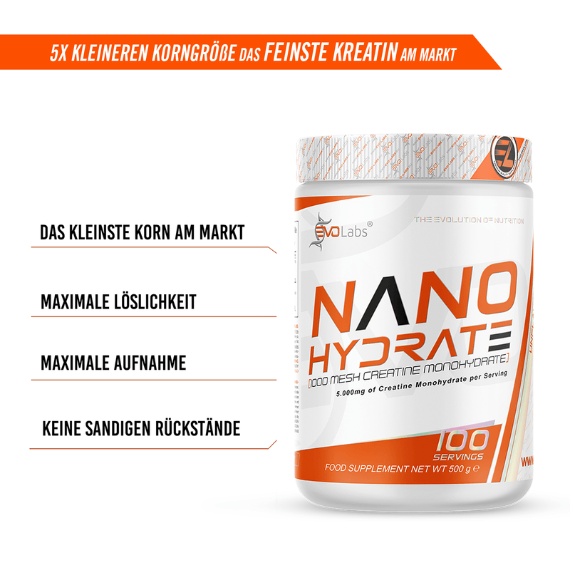 EVOLabs NANOHytrate Creatine (1000Mesh) 500g - EVOLabs