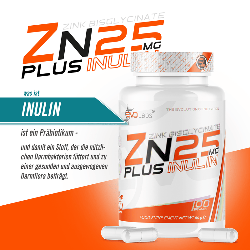 EVOLabs Zink Bisglycinate + Inulin 100caps - EVOLabs