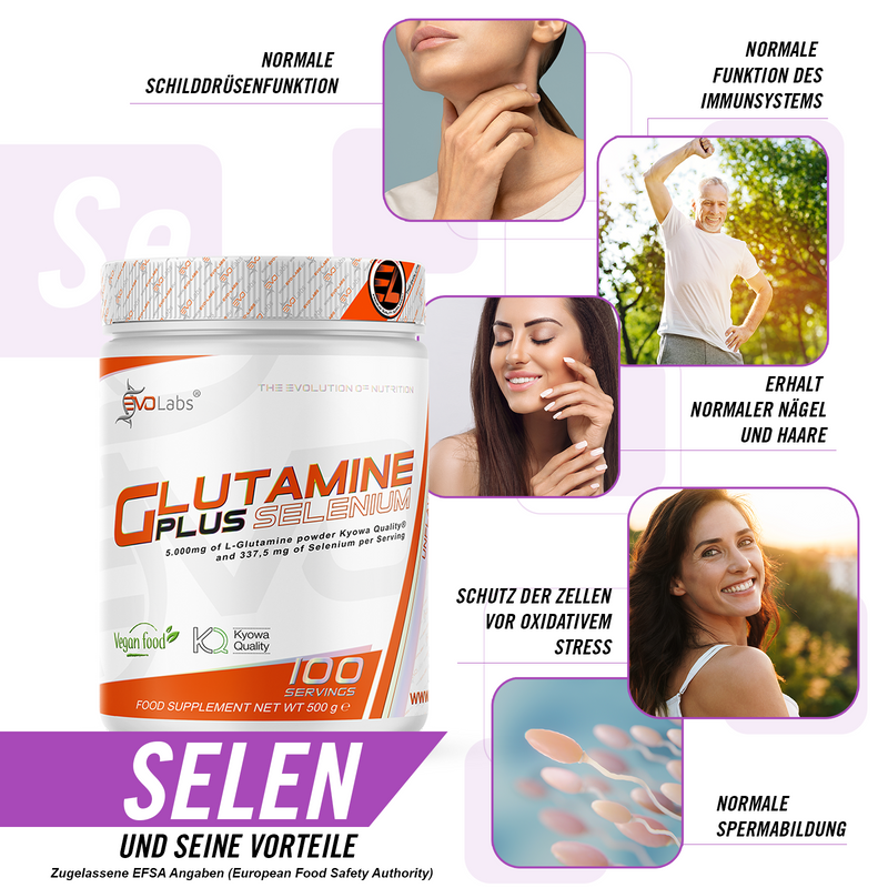 EVOLabs Glutamine + Selenium 500g